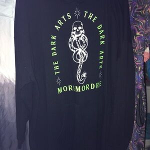 Black Graphic deatheater Hoodie Dress